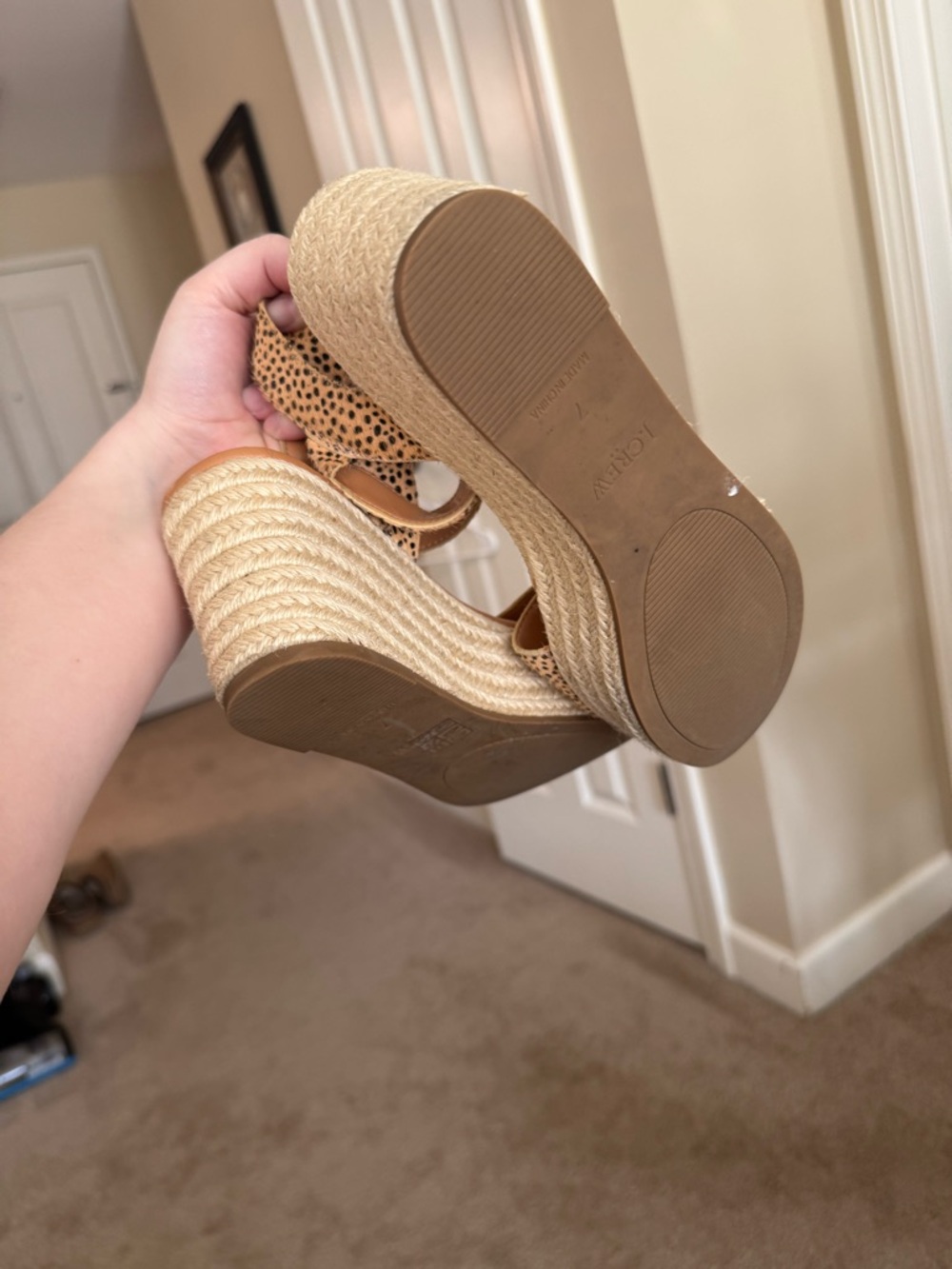 J. Crew Leopard Print Espadrille Wedge Sandals in Tan - Picture 3 of 4